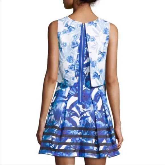 NWT ROMEO + JULIET COUTURE Sleeveless Floral Layered Dress L - Picture 4 of 8